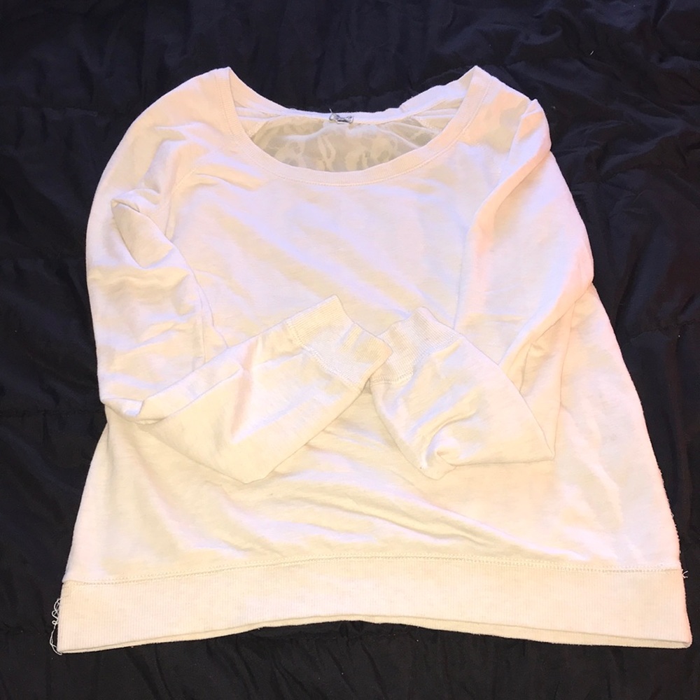 Lace back sweater